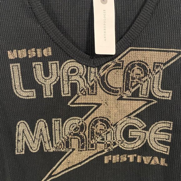 Anthro Pilcro Notched Waffle Top Lyrical Mirage Music Festival Size XL NWT - Picture 2 of 8